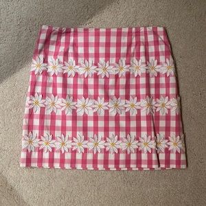 Embroidered Daisy Lilly Pulitzer Plaid Skirt